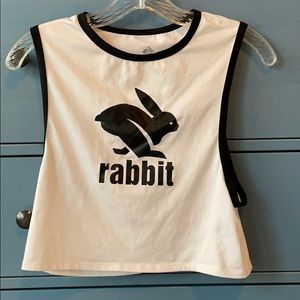 rabbit running crop tank